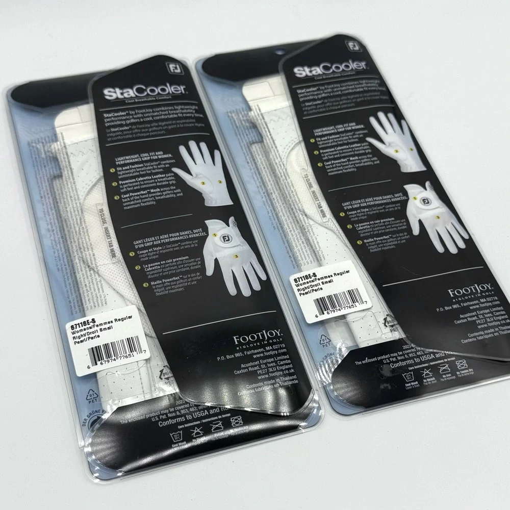 Lot of 2 FootJoy FJ Women’s StaCooler Right Hand Golf Glove – Small